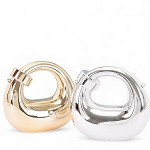 Gold and Silver Sculptural Acrylic Metal Handbags